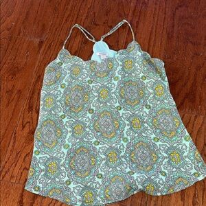 J. CREW SIZE 00 like new Chic Paisley Spaghetti Strap Top